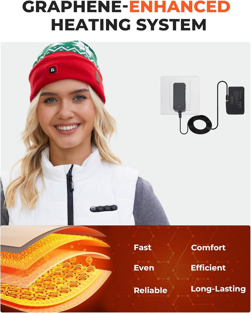 ARRIS Heated Beanie Hat with 3 Heating, Soft Knit Electric WinteHat for Skiing Hunting - Image 2